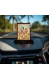 Car Desk/Table Top Lord Radha Krishna Wooden Photo Stand â€“ 3x4 Inches, Compact & Stylish Spiritual Display For Car, Home & Office (Pack Of 1) (F15119)