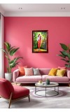 Lord Rama Photo Frame For Wall & Table | 7x9 Inch Golden Cherry Finish | Decorative Lord Rama Photo Frame For Home, Office & Pooja Room (F11411)