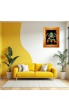 Goddess Saraswati. Golden Designer Photo Frame | 18x22 Inch Religious Wall Hanging Frame For Home & Office Decoration | Hindu Deity Spiritual Gift Item