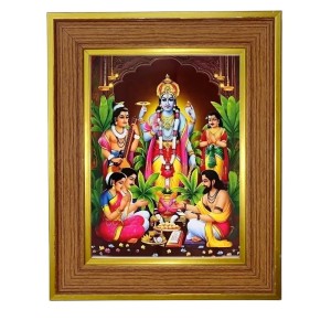 Lord Vishnu Photo Frame 14x18 Inches-Brown Wooden Frame For Home, Office & Temple Decoration And Gifting (F6247) Lord Vishnu Photo Frame 14x18 Inches-Brown Wooden Frame For Home, Office & Temple Decoration And Gifting (F6247)