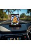Car Desk/Table Top Swami Samarth Wooden Photo Stand 3x4 Inches, Compact & Stylish Spiritual Display For Car, Home & Office (Pack Of 1) (F14375)