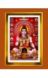 Lord Shiva Golden Photo Frame - 16x20 Inches | Elegant Wooden Frame For Home, Office & Temple Decoration | Spiritual Wall & Table Decor And Gift Item (F9435)