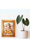 Goddess Laxmi Golden Designer Photo Frame | 18x22 Inch Religious Wall Hanging Frame For Home, Office Decoration and Spiritual Gift Item (M1)