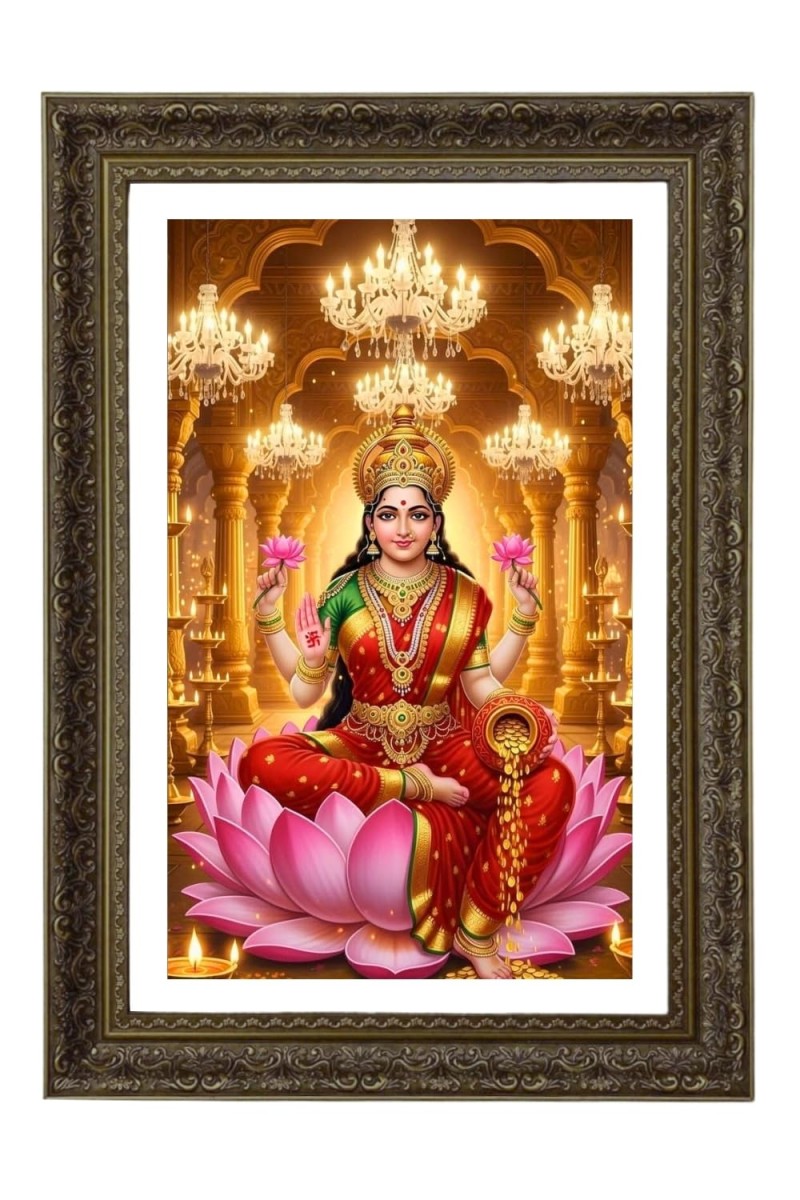 Maa Laxmi Big Photo Frame - 20x28 Inches For Home,Temple & Office Decoration (F10712)