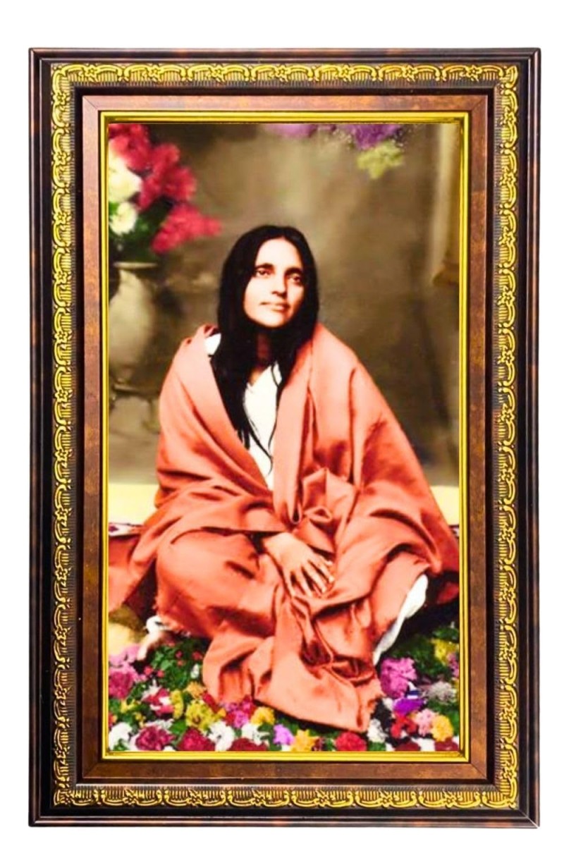 Anandamayi Digital Golden Balck Color Photo Frame | Hindu Religious Wall Decor | 10x16 Inches - Inspirational Wall Art For Office, Home Decor - Ideal Spiritual Gift (F16641)