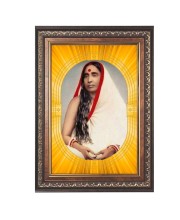 Maa Sarada Spiritual Guru Digital Photo In Designer Frame, Size 10x16 Inch | Hindu Religious Picture For Home Temple, Office & Gift | Wall Art & Pooja Decor (F10480)