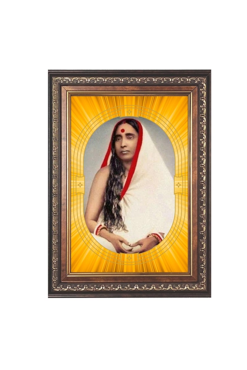 Maa Sarada Spiritual Guru Digital Photo In Designer Frame, Size 8x12 Inch | Hindu Religious Picture For Home Temple, Office & Gift | Wall Art & Pooja Decor (F10480)