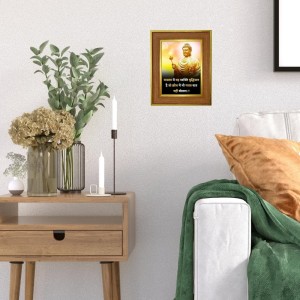 Buddha Photo Frame 18x22 Inches-Brown Wooden Frame For Home, Office & Temple Decoration And Gifting (F6322)