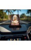 Car Desk/Table Top Maa Sarswati Wooden Photo Stand â€“ 3x4 Inches, Compact & Stylish Spiritual Display For Car, Home & Office (Pack Of 1) (F15069)