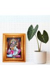Goddess Saraswati Golden Designer Photo Frame | 18x22 Inch Religious Wall Hanging Frame For Home & Office Decoration | Hindu Deity Spiritual Gift Item