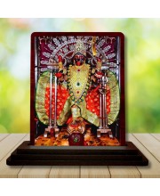 Car Desk/Table Top Maa Kali Wooden Photo Stand â€“ 3x4 Inches, Compact & Stylish Spiritual Display For Car, Home & Office (Pack Of 1) (F15094)