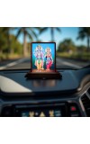 Car Desk/Table Top Lord Vishnu Lakshmi Wooden Photo Stand 3x4 Inches, Compact & Stylish Spiritual Display For Car, Home & Office (Pack Of 1) (F14559)