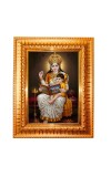 Goddess Saraswati Golden Designer Photo Frame | 12x16 Inch Religious Wall Hanging Frame For Home & Office Decoration | Hindu Deity Spiritual Gift Item