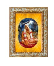 A.C. Bhaktivedanta Swami Prabhupada. Spiritual Guru Digital Photo In Designer Frame, Size 10x16 Inch | Hindu Religious Picture For Home Temple, Office & Gift | Wall Art & Pooja Decor (F10489)