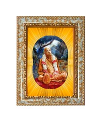 A.C. Bhaktivedanta Swami Prabhupada. Spiritual Guru Digital Photo In Designer Frame, Size 10x16 Inch | Hindu Religious Picture For Home Temple, Office & Gift | Wall Art & Pooja Decor (F10489)