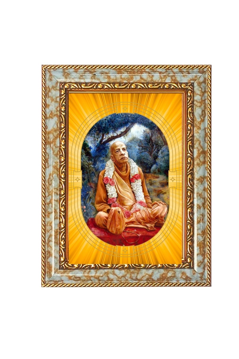 A.C. Bhaktivedanta Swami Prabhupada. Spiritual Guru Digital Photo In Designer Frame, Size 8x12 Inch | Hindu Religious Picture For Home Temple, Office & Gift | Wall Art & Pooja Decor (F10489)