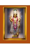 Lord Krishna Golden Photo Frame - 10x14 Inches | Elegant Wooden Frame For Home, Office & Temple Decoration | Spiritual Wall & Table Decor and Gift Item