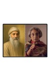 Acharya Rajneesh (Oshoo) &Maa Anand Sheela Laminated Photo - 7x9 Inches, Divine Blessings For Home & Office And Temple Decoration (F16333)