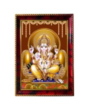 God Vinayaka Photo Frame For Wall & Table | 7x9 Inch Golden Cherry Finish | Decorative God Vinayaka Photo Frame For Home, Office & Pooja Room (F11332)