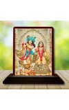 Car Desk/Table Top Lord Radha Krishna Wooden Photo Stand â€“ 3x4 Inches, Compact & Stylish Spiritual Display For Car, Home & Office (Pack Of 1) (F15119)