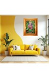 Shree Radha Golden Designer Photo Frame | 16x20 Inch Religious Wall Hanging Frame For Home & Office Decoration | Hindu Deity Spiritual Gift Item