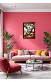 Krishna Playing Flute Photo Frame For Wall & Table | 7x9 Inch Golden Cherry Finish | Decorative Krishna Playing Flute Photo Frame For Home, Office & Pooja Room (F11380)