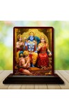 Car Desk/Table Top Lord Rama Sita Wooden Photo Stand 3x4 Inches, Compact & Stylish Spiritual Display For Car, Home & Office (Pack Of 1) (F14445)