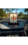 Car Desk/Table Top Lord Rama And Hanuman And Lakshman Wooden Photo Stand 3x4 Inches, Compact & Stylish Spiritual Display For Car, Home & Office (Pack Of 1) (F14306)