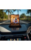 Car Desk/Table Top Lord Shiva Wooden Photo Stand 3x4 Inches, Compact & Stylish Spiritual Display For Car, Home & Office (Pack Of 1) (F14531)