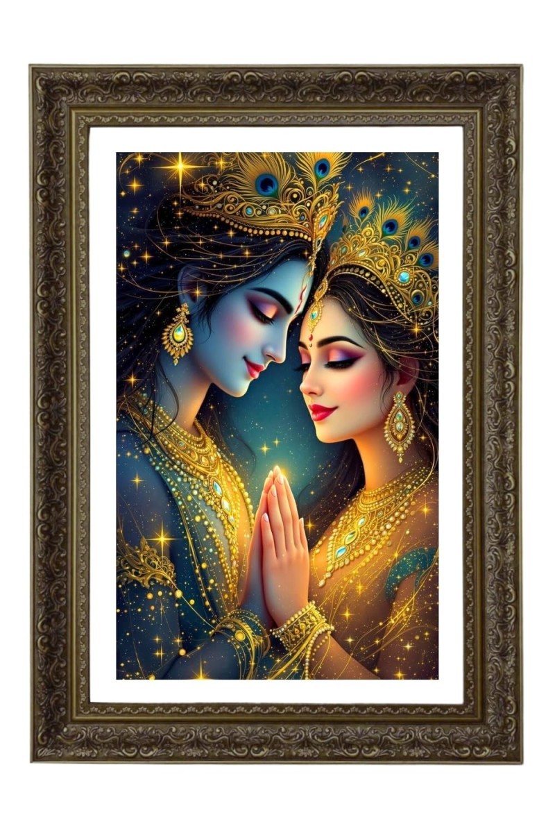 Divine Radha Krishna Big Photo Frame - 20x28 Inches For Home,Temple & Office Decoration (F10745)