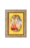 Divine Krishna Spiritual Guru Digital Photo In Designer Frame, Size 8x12 Inch | Hindu Religious Picture For Home Temple, Office & Gift | Wall Art & Pooja Decor (F10406)