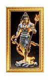 Lord Shiva Digital Golden Color Photo Frame | Hindu Religious Wall Decor | 10x17 Inches - Inspirational Wall Art For Office, Home Decor - Ideal Spiritual Gift (F10368)