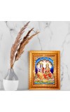 Lord Vishnu And Goddess Lakshmi Golden Designer Photo Frame | 10x14 Inch Religious Wall Hanging Frame For Home & Office Decoration | Hindu Deity Lord Vishnu And Goddess Lakshmi Spiritual Gift Item