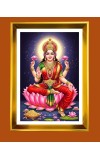 Mata Lakhsmi Golden Photo Frame - 16x20 Inches | Elegant Wooden Frame For Home, Office & Temple Decoration | Spiritual Wall & Table Decor And Gift Item (F9759)