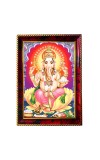 Lord Ganapathi Photo Frame For Wall & Table | 7x9 Inch Golden Cherry Finish | Decorative Lord Ganapathi Photo Frame For Home, Office & Pooja Room (F11822)