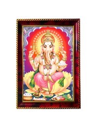 Lord Ganapathi Photo Frame For Wall & Table | 7x9 Inch Golden Cherry Finish | Decorative Lord Ganapathi Photo Frame For Home, Office & Pooja Room (F11822)