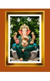 Golden Photo Frame - 10x14 Inches | Elegant Wooden Frame For Home, Office & Temple Decoration | Spiritual Wall & Table Decor and Gift Item