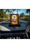 Car Desk/Table Top Lord Krishna Wooden Photo Stand 3x4 Inches, Compact & Stylish Spiritual Display For Car, Home & Office (Pack Of 1) (F14298)