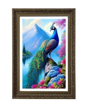 Peacock Big Photo Frame - 20x28 Inches For Home,Temple & Office Decoration (F11036)