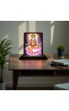 Car Desk/Table Top Lord Bramha Wooden Photo Stand 3x4 Inches, Compact & Stylish Spiritual Display For Car, Home & Office (Pack Of 1) (F14568)