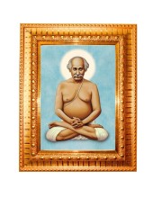 Lahiri Mahasaya Golden Designer Photo Frame | 10x14 Inch Religious Wall Hanging Frame For Home & Office Decoration | Hindu Deity Lahiri Mahasaya Spiritual Gift Item