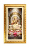 Devi Saraswati Digital Golden Color Photo Frame | Hindu Religious Wall Decor | 10x17 Inches - Inspirational Wall Art For Office, Home Decor - Ideal Spiritual Gift (F10386)