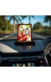 Car Desk/Table Top Yashodha Krishna Wooden Photo Stand 3x4 Inches, Compact & Stylish Spiritual Display For Car, Home & Office (Pack Of 1) (F14546)