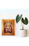 Panchamukhi Hanuman Golden Designer Photo Frame | 16x20 Inch Religious Wall Hanging Frame For Home & Office Decoration | Hindu Deity Spiritual Gift Item