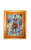 Lord Vishwakarma Golden Designer Photo Frame | 16x20 Inch Religious Wall Hanging Frame For Home, Office Decoration and Spiritual Gift Item (M2)