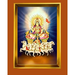 Golden Photo Frame - 10x14 Inches | Elegant Wooden Frame For Home, Office & Temple Decoration | Spiritual Wall & Table Decor and Gift Item