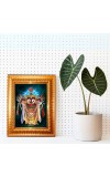 Baby Krishna Golden Designer Photo Frame | 14x18 Inch Religious Wall Hanging Frame For Home, Office Decoration and Spiritual Gift Item (M3)