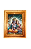 Flue Radha And Krishna Golden Designer Photo Frame | 10x14 Inch Religious Wall Hanging Frame For Home & Office Decoration | Hindu Deity Spiritual Gift Item