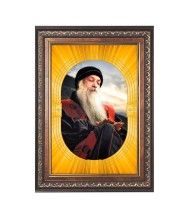 Oshoo Spiritual Guru Digital Photo In Designer Frame, Size 10x16 Inch | Hindu Religious Picture For Home Temple, Office & Gift | Wall Art & Pooja Decor (F10457)