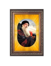 Oshoo Spiritual Guru Digital Photo In Designer Frame, Size 12x18 Inch | Hindu Religious Picture For Home Temple, Office & Gift | Wall Art & Pooja Decor (F10457)